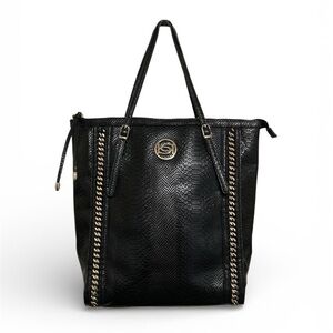 bebe Large Black Tote Bag with Gold Accents/Hardware - NWOT